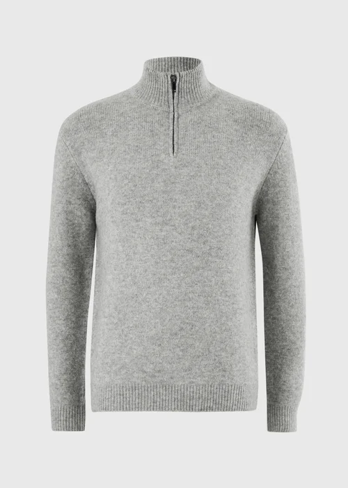 Grey Cosy 1/4 Zip Jumper - S Image 3