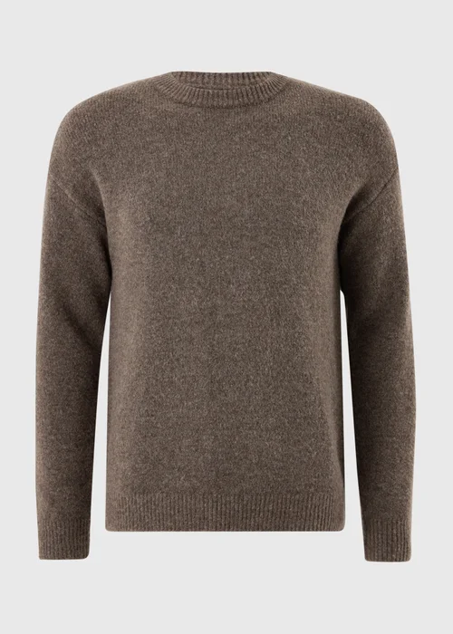 Brown Cosy Crew Neck Jumper - S Image 3