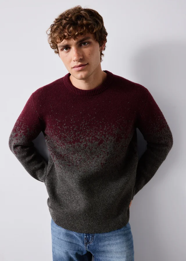 Burgundy Ombre Design Jumper