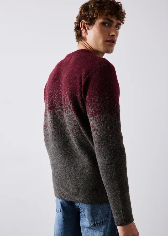Burgundy Ombre Design Jumper