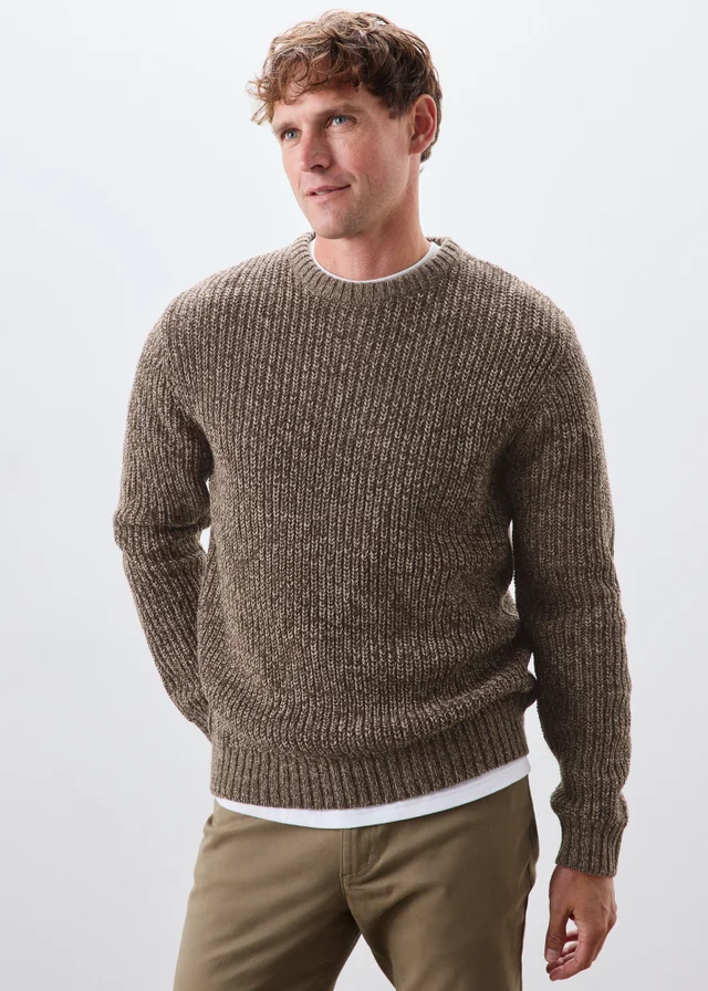 Lincoln Brown Crew Neck Jumper