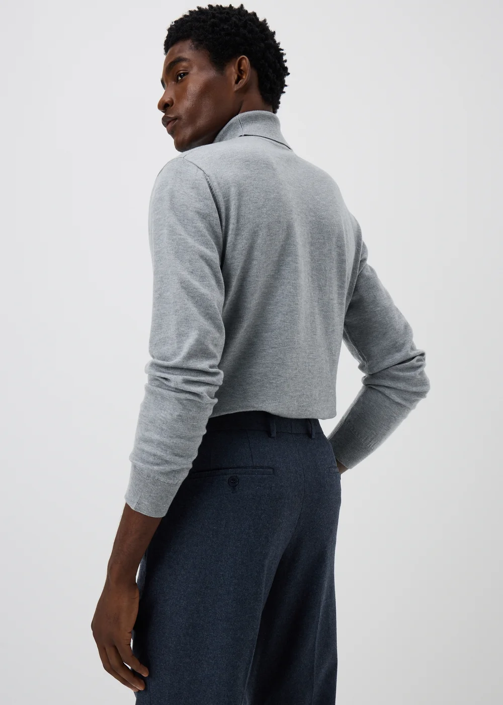 Grey Smart Roll Neck Jumper - S Image 2