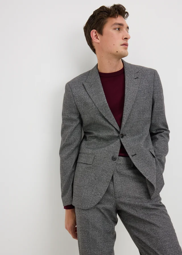 Taylor & Wright Heaton Grey Check Tailored Fit Suit Jacket