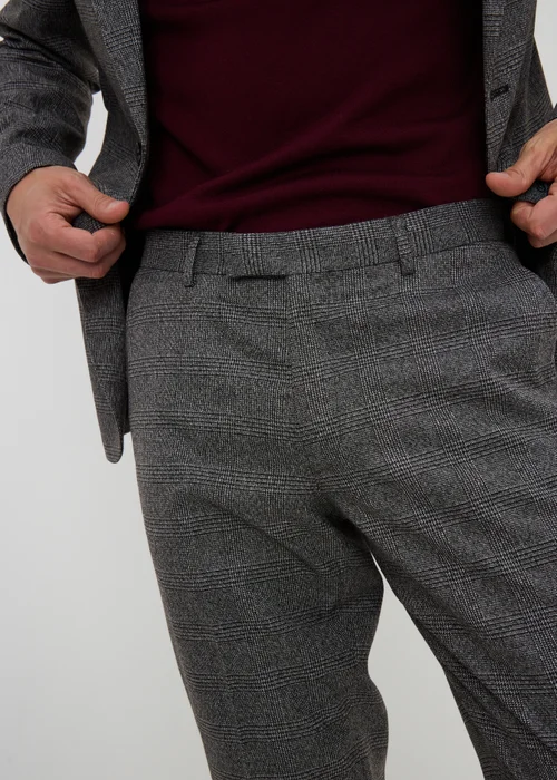 Taylor & Wright Heaton Grey Check Tailored Fit Suit Trousers - 26/L29 Image 3