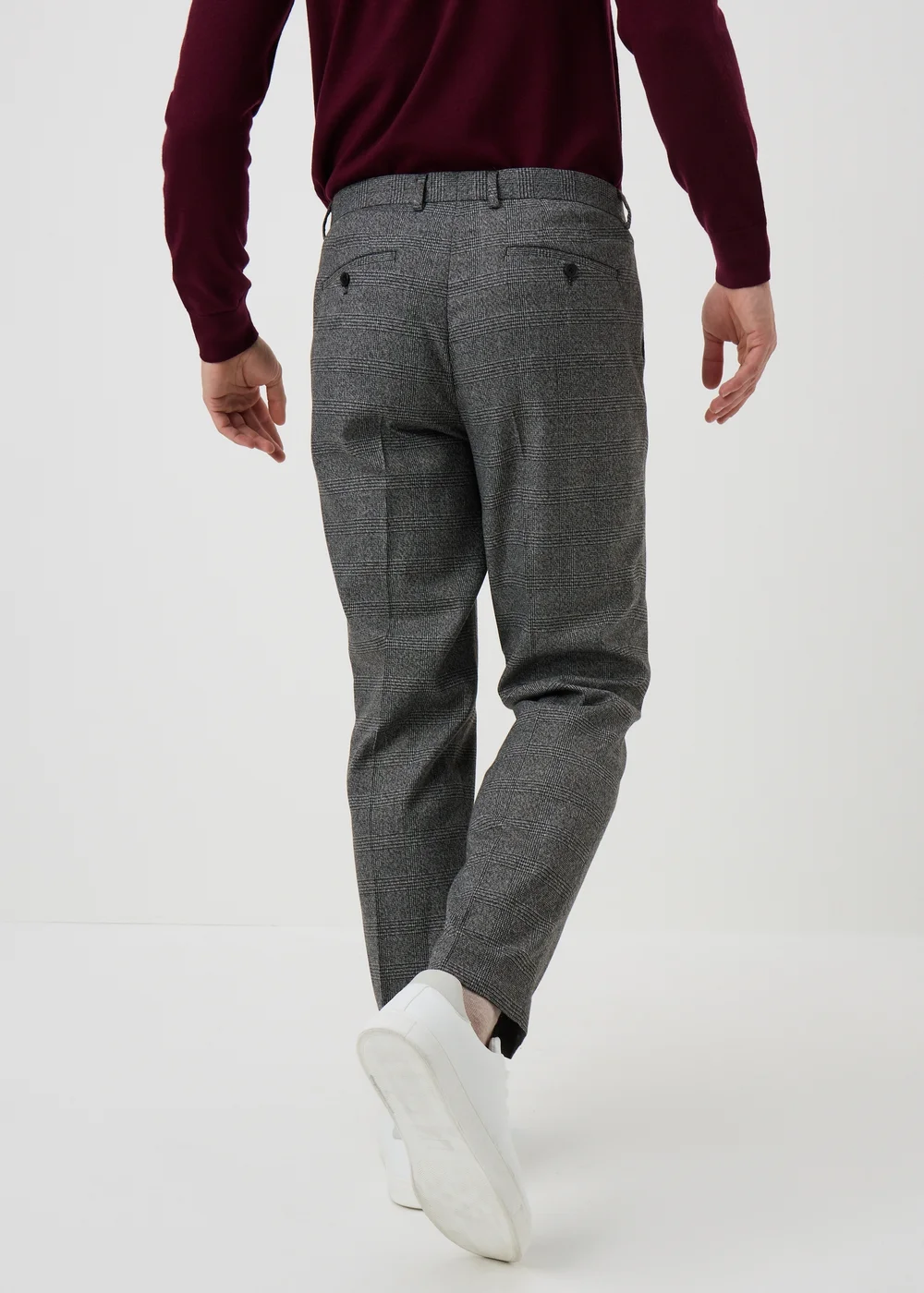 Taylor & Wright Heaton Grey Check Tailored Fit Suit Trousers - 26/L29 Image 2