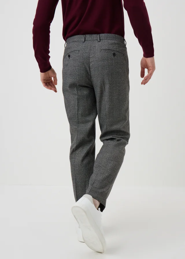 Taylor & Wright Heaton Grey Check Tailored Fit Suit Trousers