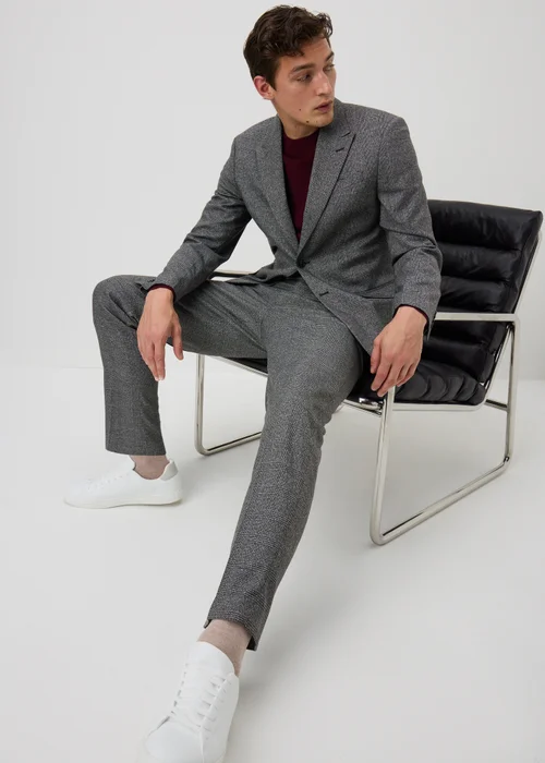 Taylor & Wright Heaton Grey Check Tailored Fit Suit Trousers - 26/L29 Image 4