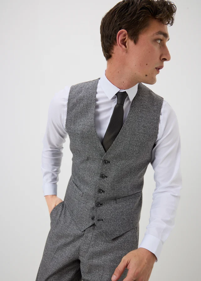 Taylor & Write Heaton Grey Check Suit Waistcoat