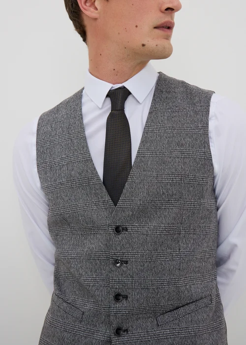 Taylor & Write Heaton Grey Check Suit Waistcoat - XS Image 3