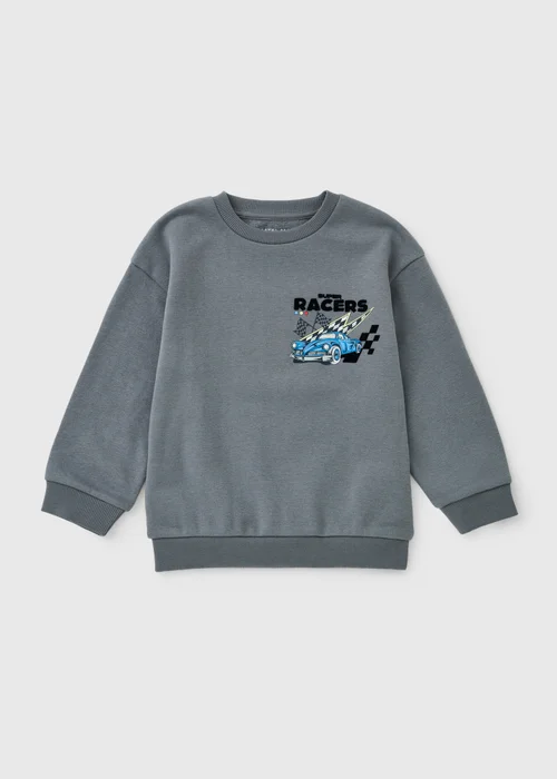 Boys Grey Cars Sweatshirt (1-8yrs) - 1-1.5 Yrs Image 1