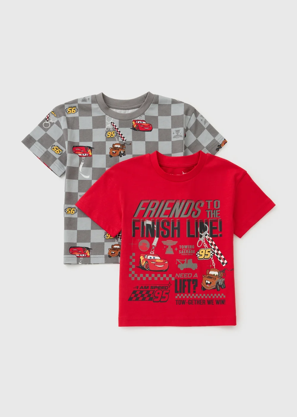 Disney Cars 2 Pack Boys Red T-Shirts (1-7yrs) - 1-1.5 Yrs Image 1