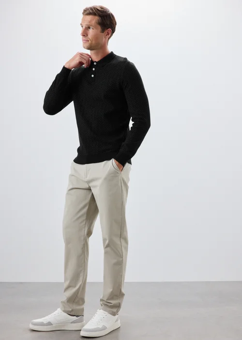 Black Smart Chevron Polo Shirt - S Image 1