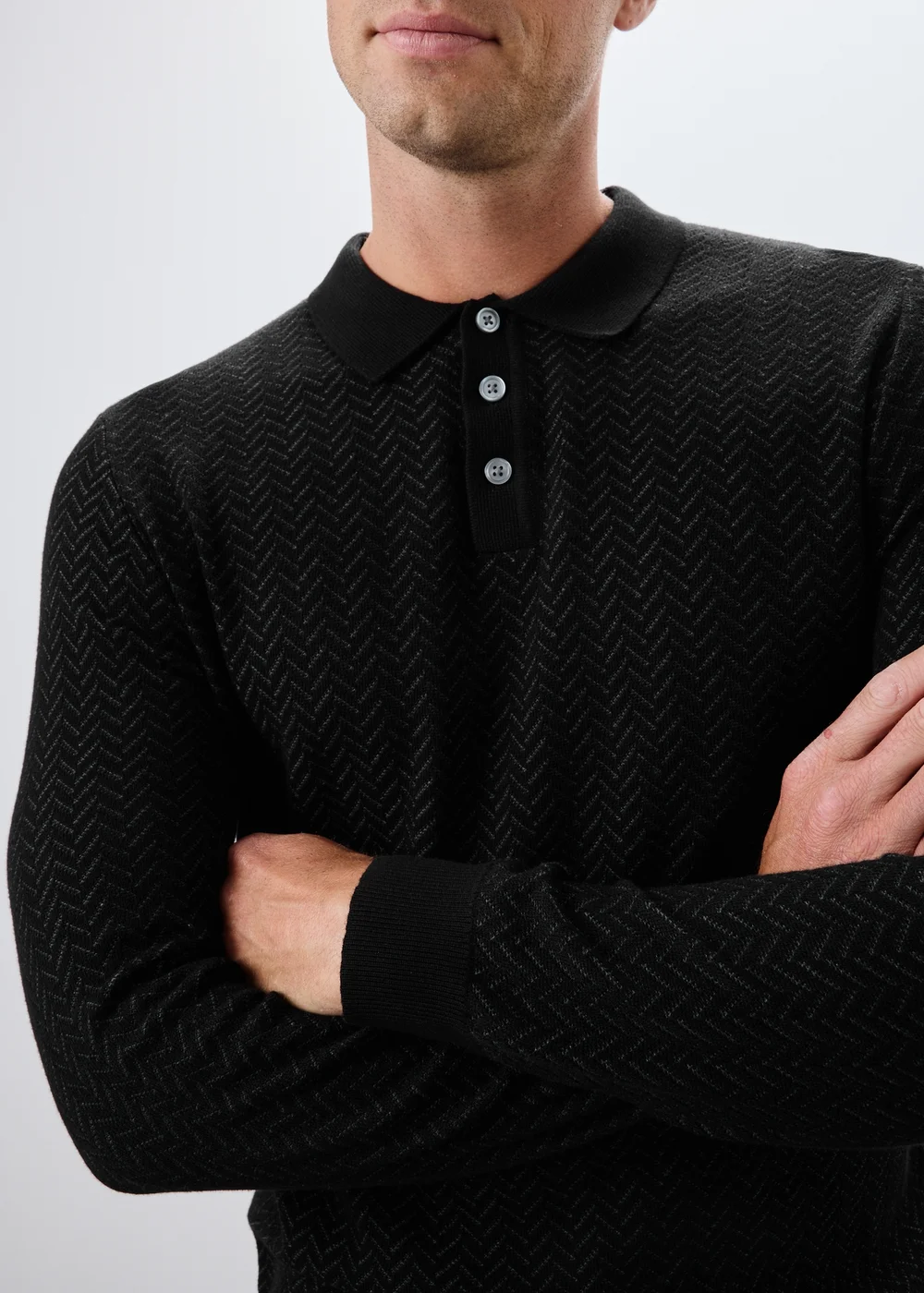 Black Smart Chevron Polo Shirt - S Image 3