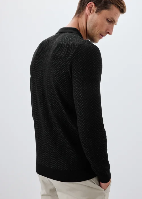 Black Smart Chevron Polo Shirt - S Image 2