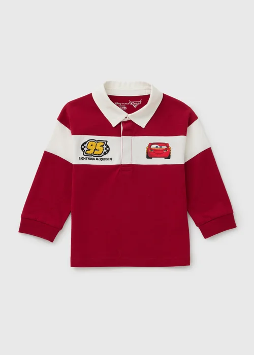 Disney Cars Boys Maroon Lightening McQueen Rugby T-Shirt (1-7yrs) - 1-1.5 Yrs Image 1