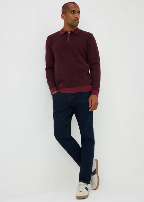 Burgundy Smart Birdseye Polo Shirt - S Image 2