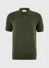 Khaki Pointelle Design Polo Shirt - S Image 1