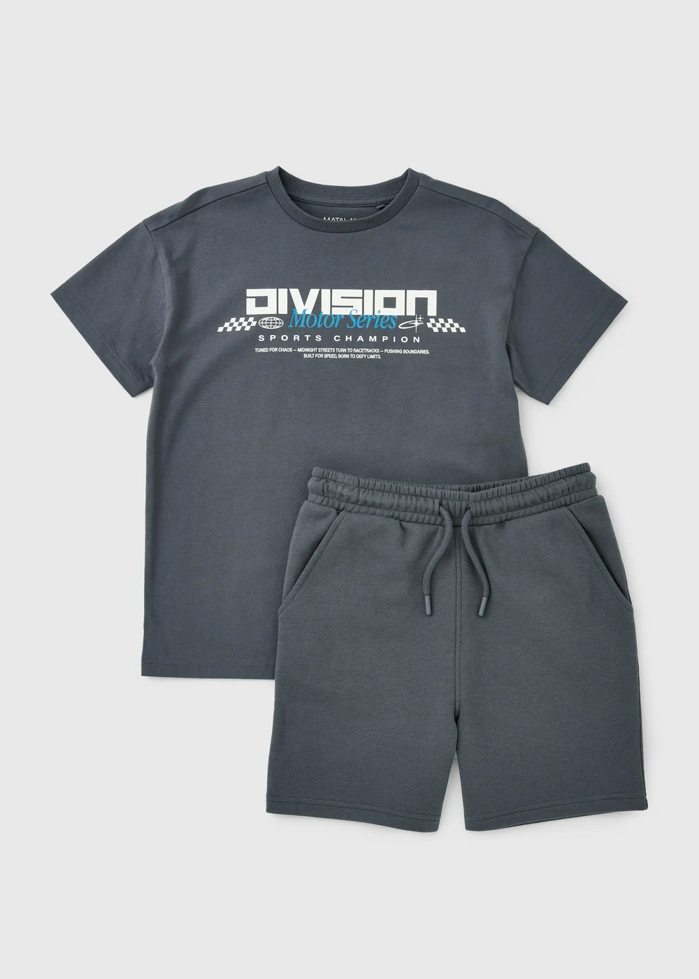 Boys Blue Division T-Shirt & Shorts Set (7-15yrs) - 14 Yrs Image 1