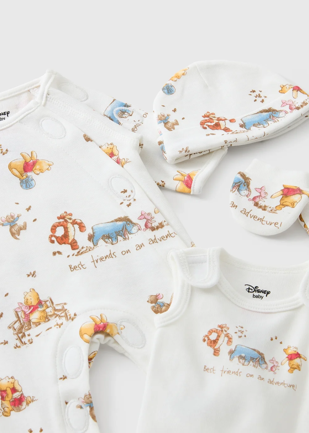 Disney Winnie The Pooh Prem Baby Cream Sleepsuit Set (3-4lb) - 3lb Image 2