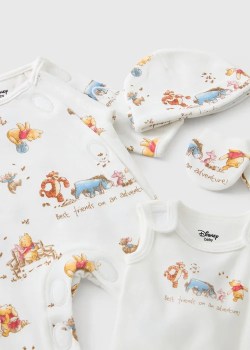 Disney Winnie The Pooh Prem Baby Cream Sleepsuit Set (3-4lb) - 3lb Image 2