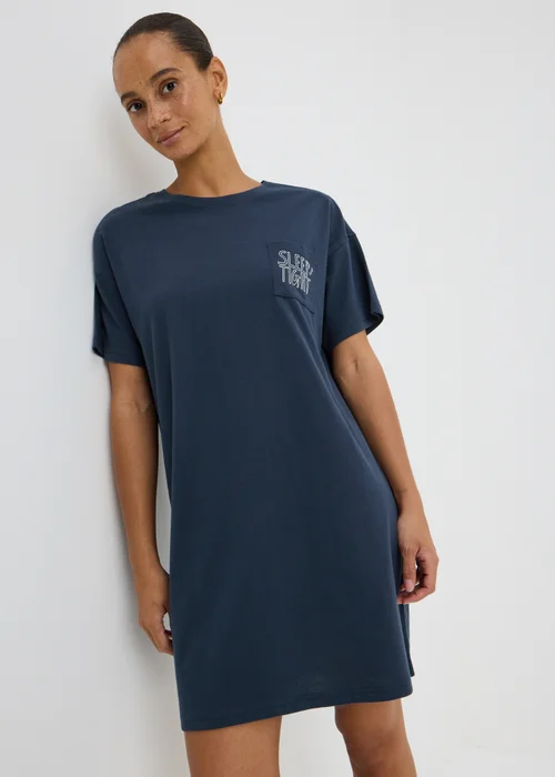 Navy Sleep Tight Slogan Nightie - XS Image 1