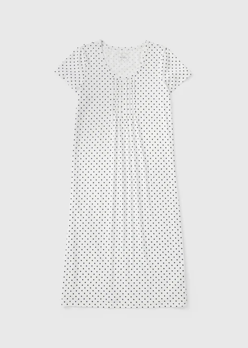 Cream Longline Polka Dot Nightie - XS Image 2