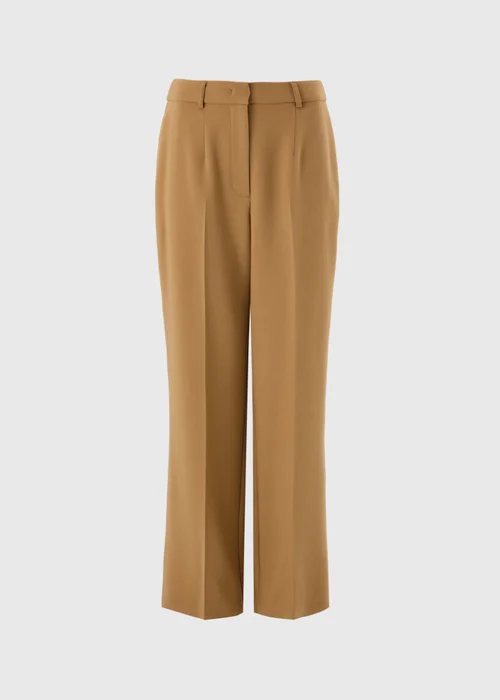 Camel Textured Woven Wide Leg Trousers - 8/L29 Image 5