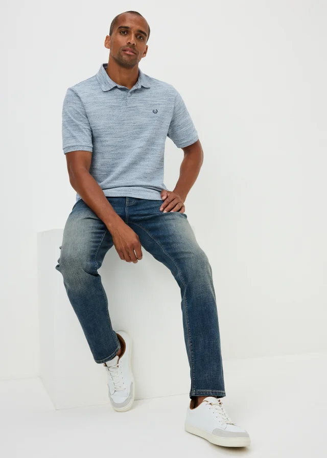 Lincoln Blue Space Dye Polo Shirt