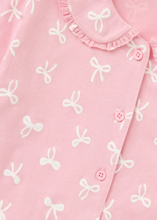 Girls Pink Bow Short Pyjama Set (1-7yrs) - 1-1.5 Yrs Image 2