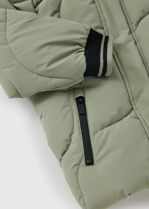 Boys Sage Wave Quilted Showerproof Parka Coat (1-8yrs) - 1-1.5 Yrs Image 2