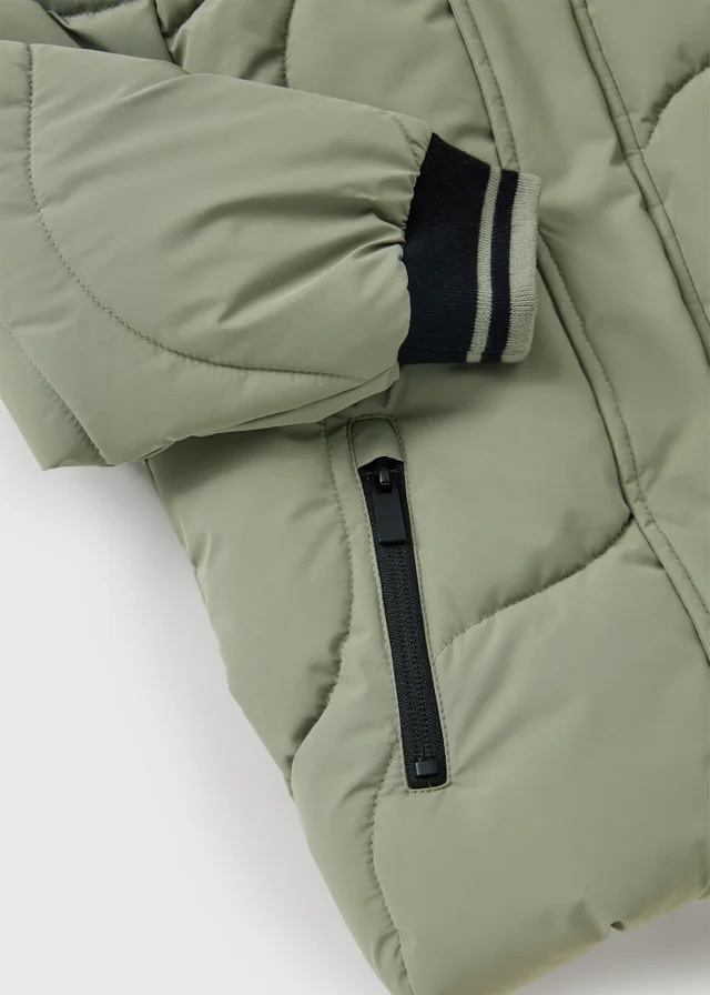 Boys Sage Wave Quilted Parka Coat (1-8yrs)