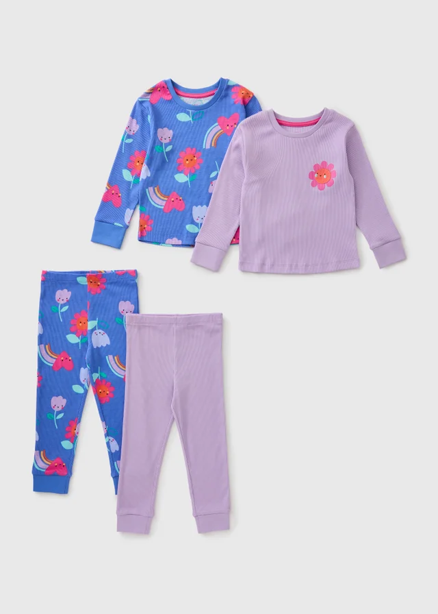 2 Pack Girls Floral Pyjama Set (1-7 Yrs)
