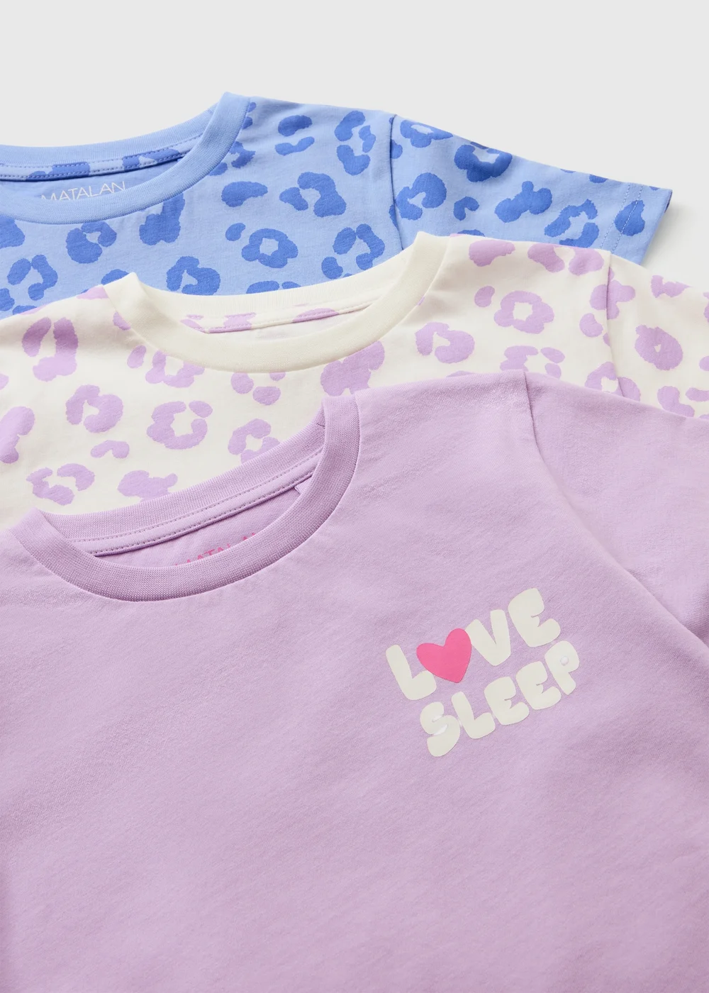 3 Pack Girls Purple Leopard Print Pyjama Sets (1-13yrs) - 1-1.5 Yrs Image 2