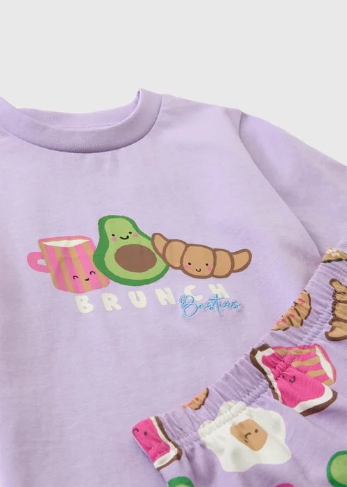 Girls Lilac Brunch Short Pyjama Set (1-7yrs) - 1-1.5 Yrs Image 2