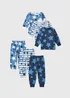 3 Pack Boys Blue Star Long Pyjama Sets (1-9yrs) - 1-1.5 Yrs Image 1