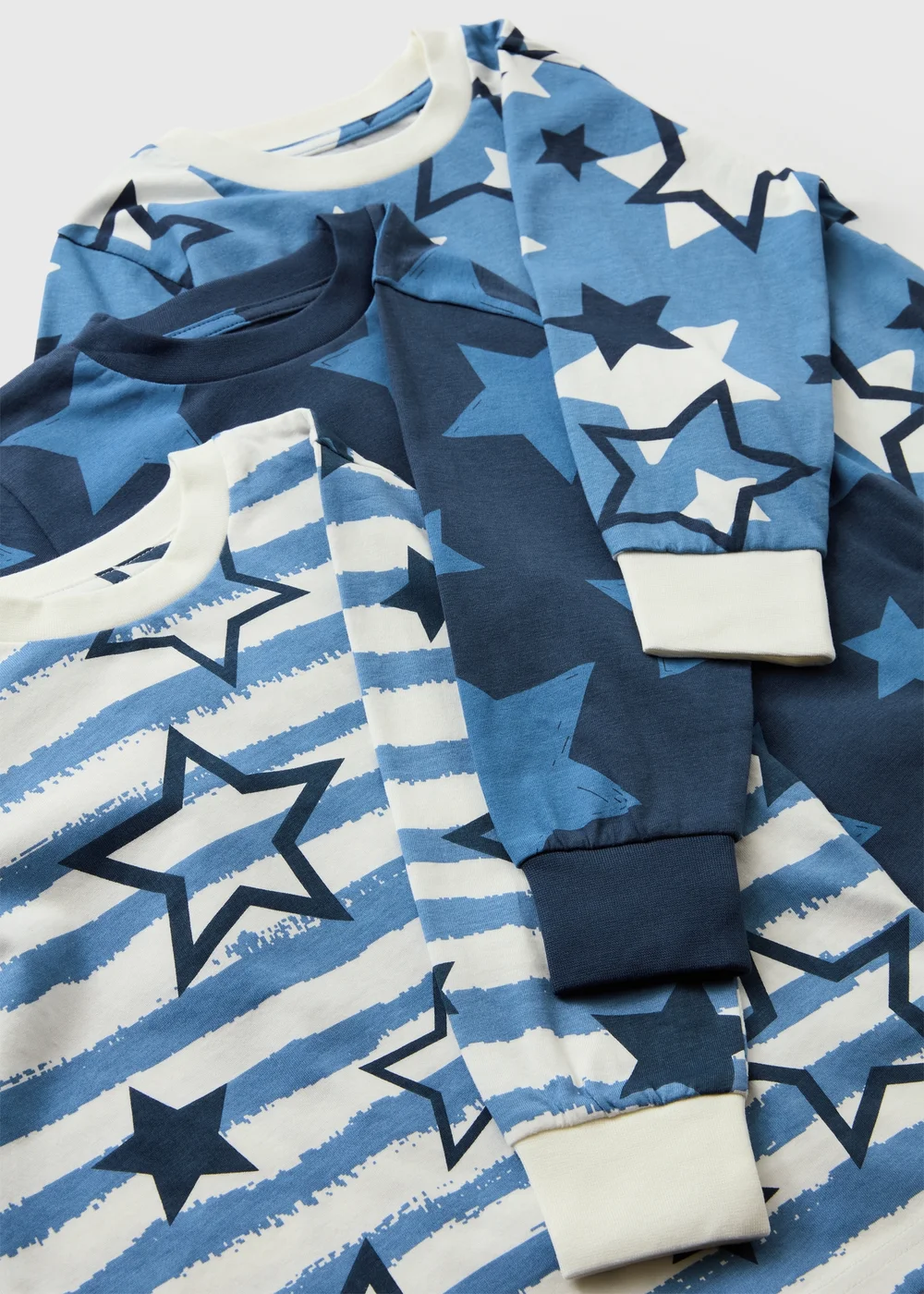 3 Pack Boys Blue Star Long Pyjama Sets (1-9yrs) - 1-1.5 Yrs Image 2