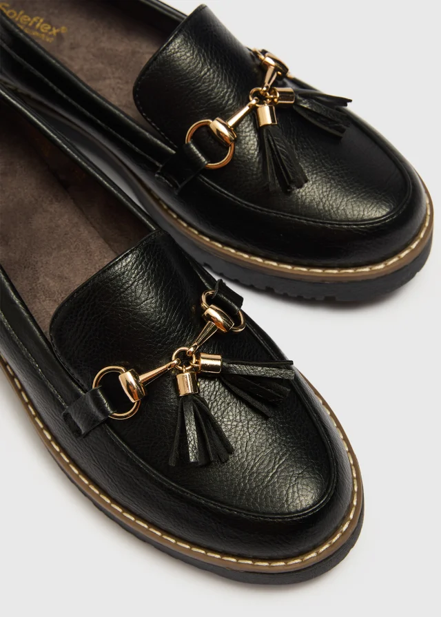 Soleflex Black Tassel Loafers