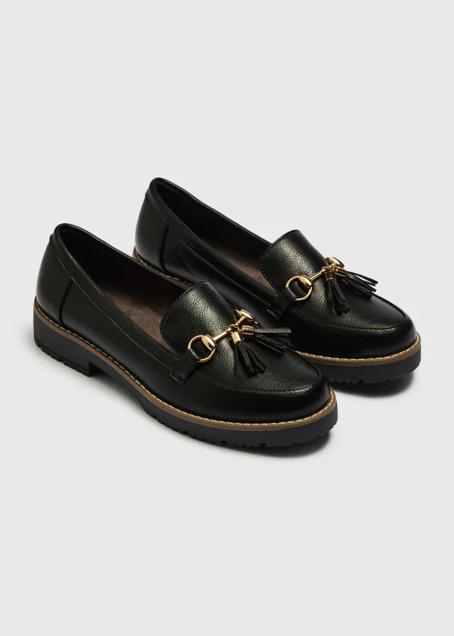 Soleflex Black Tassel Loafers