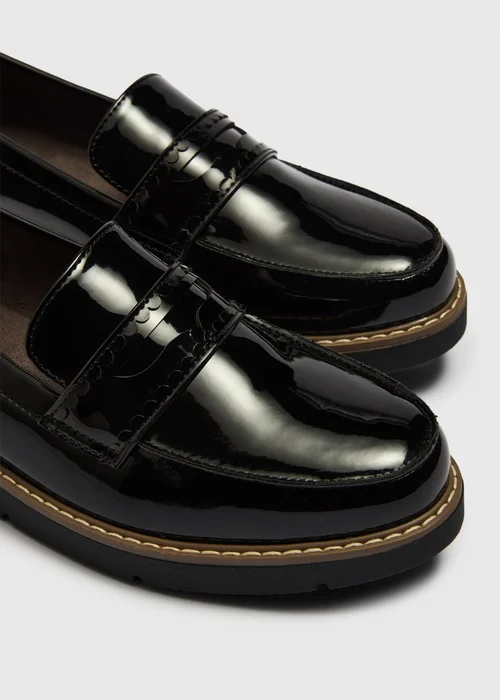 Soleflex Black Patent Loafers - 4 Image 2