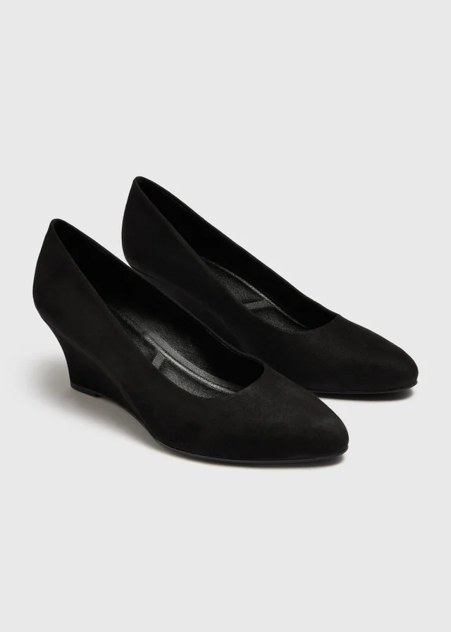 Black Wedge Heels