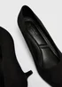Black Faux Suede Pointed Peg Heel Court Shoes - 3 Image 2