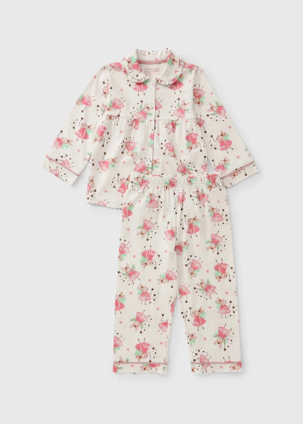 Girls Cream Bunny Ballet Pyjama Set (1-7yrs) - 1-1.5 Yrs Image 1