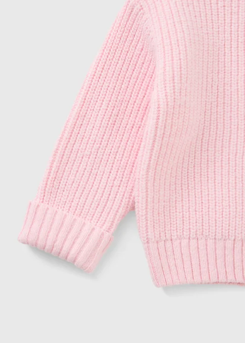 Girls Pink Fisherman Knit Jumper (1-8yrs) - 1.5-2 Yrs Image 2