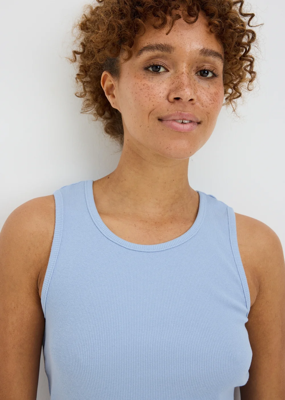 Blue Ribbed Vest Top - 2XL Image 2