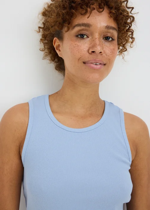 Blue Ribbed Vest Top - 2XL Image 2