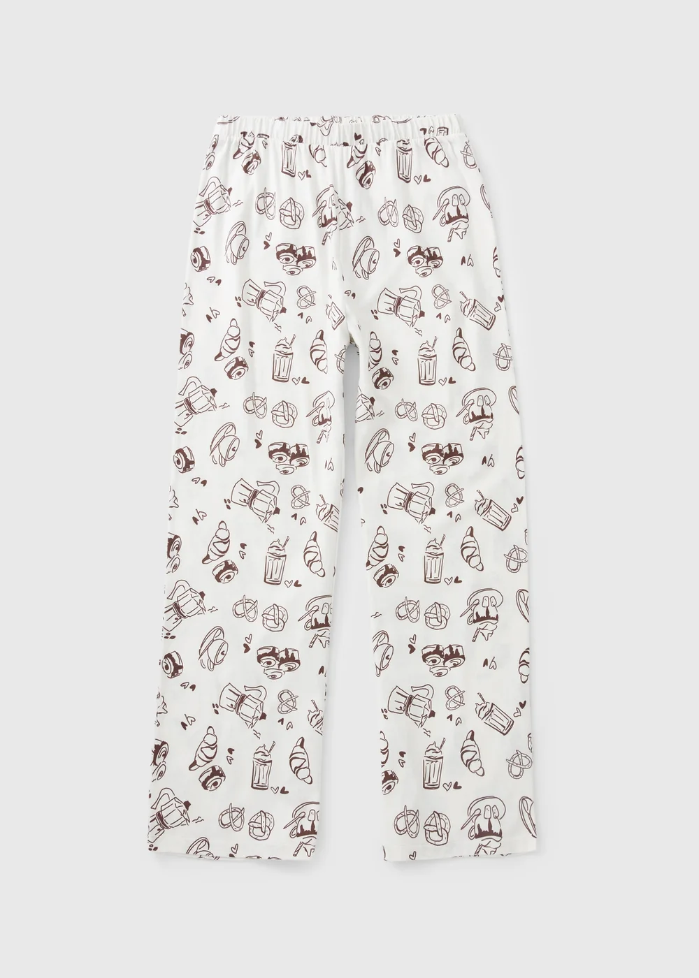 Cream Coffee Wide Leg Pyjama Bottoms - M Image 1