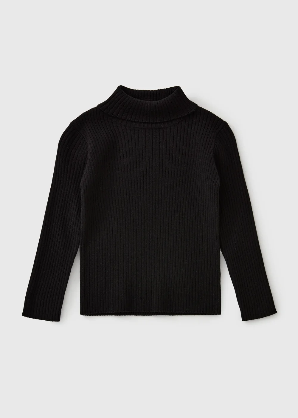 Girls Black Roll Neck Knit Jumper (1-8yrs) - 1-1.5 Yrs Image 1