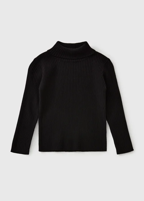 Girls Black Roll Neck Knit Jumper (1-8yrs) - 1-1.5 Yrs Image 1