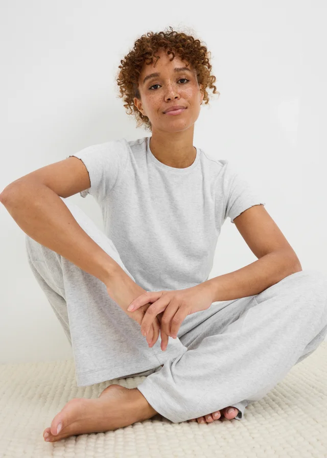 Grey Pointelle Pyjama Set