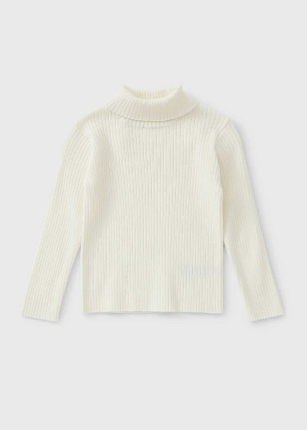 Girls Cream Roll Neck Knit Jumper (1-8yrs) - 1-1.5 Yrs Image 1